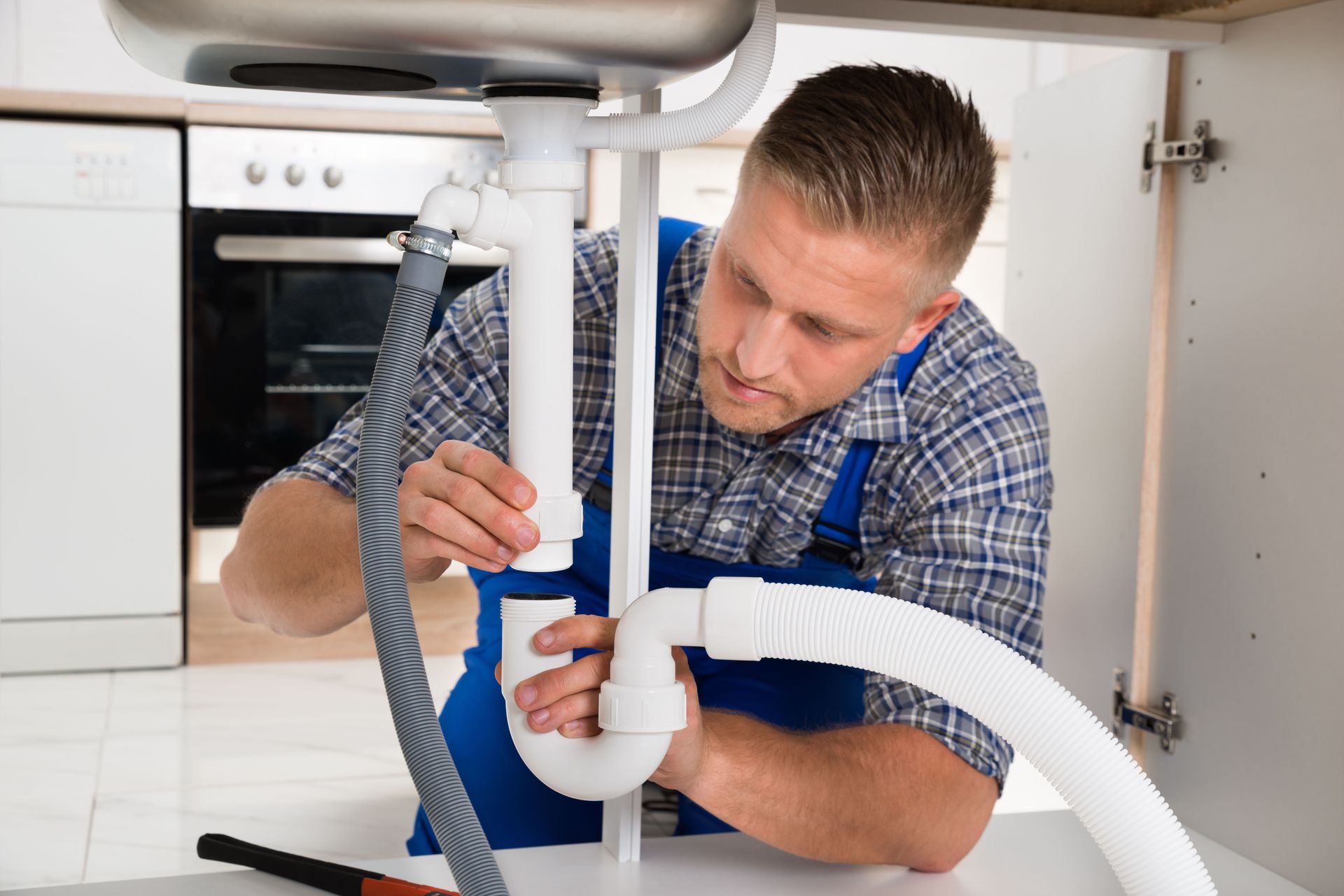 Plumbing service planning space with repair and maintenance notes